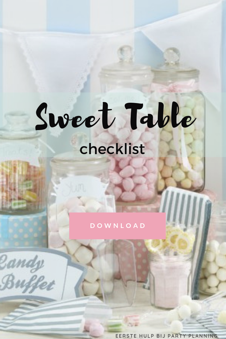 Sweet table checklist afbeelding
